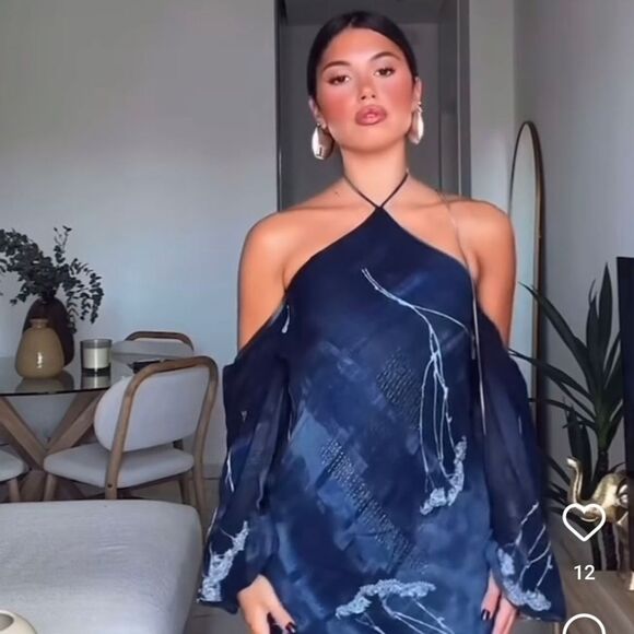 NWT ZARA Benla HALTER DRESSโWITH METALLIC THREAD AND BEADING - Picture 8 of 15